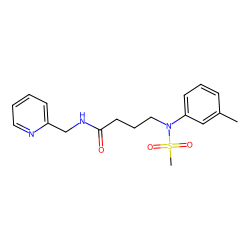 4-(3-methyl-N-methylsulfonylanilino)-N-(pyridin-2-ylmethyl)butanamide structure