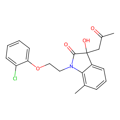 1-(2-(2-Chlorophenoxy)ethyl)-3-hydroxy-7-methyl-3-(2-oxopropyl)indolin-2-one structure