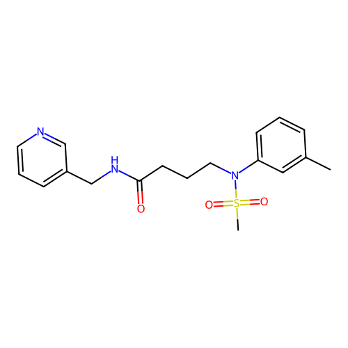 4-(3-methyl-N-methylsulfonylanilino)-N-(pyridin-3-ylmethyl)butanamide structure