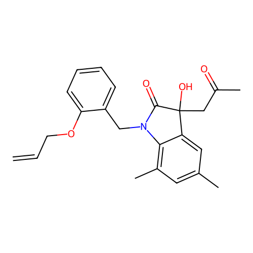 1-(2-(Allyloxy)benzyl)-3-hydroxy-5,7-dimethyl-3-(2-oxopropyl)indolin-2-one structure