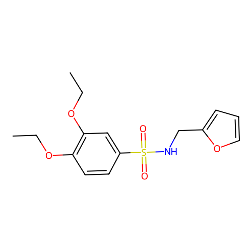 3,4-diethoxy-N-(furan-2-ylmethyl)benzenesulfonamide structure