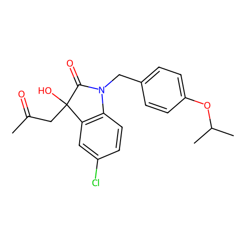 5-Chloro-3-hydroxy-1-(4-isopropoxybenzyl)-3-(2-oxopropyl)indolin-2-one structure