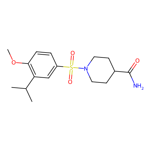 1-[(3-Isopropyl-4-methoxyphenyl)sulfonyl]-4-piperidinecarboxamide structure
