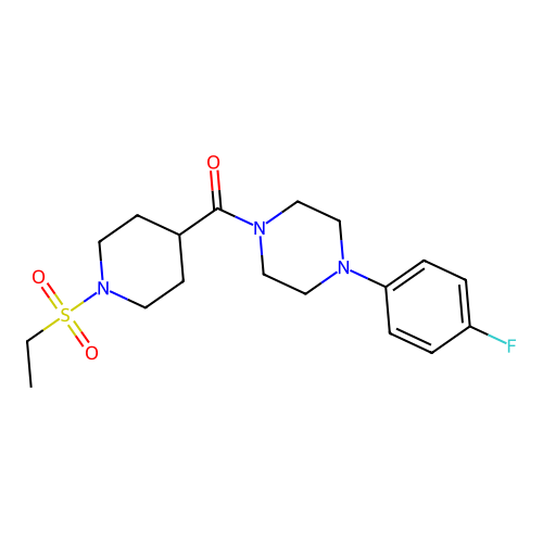 (1-Ethylsulfonylpiperidin-4-yl)-[4-(4-fluorophenyl)piperazin-1-yl]methanone structure