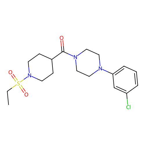 [4-(3-Chlorophenyl)piperazin-1-yl]-(1-ethylsulfonylpiperidin-4-yl)methanone structure