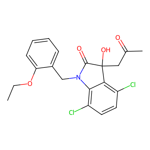 4,7-Dichloro-1-(2-ethoxybenzyl)-3-hydroxy-3-(2-oxopropyl)indolin-2-one structure