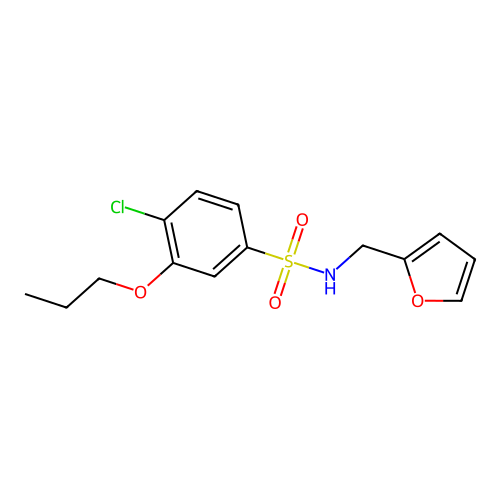 4-chloro-N-(furan-2-ylmethyl)-3-propoxybenzenesulfonamide structure