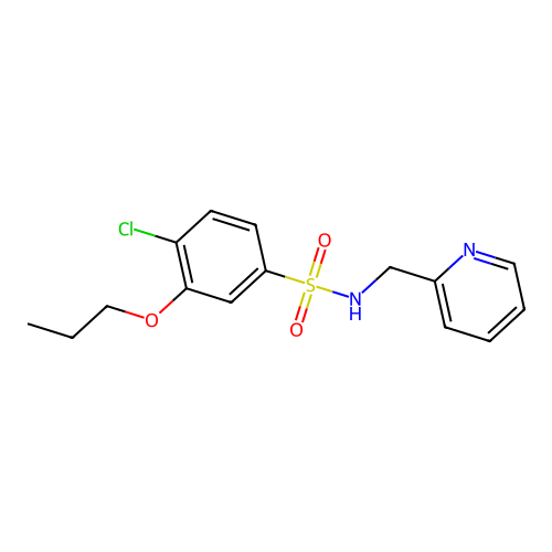 4-chloro-3-propoxy-N-(pyridin-2-ylmethyl)benzenesulfonamide structure