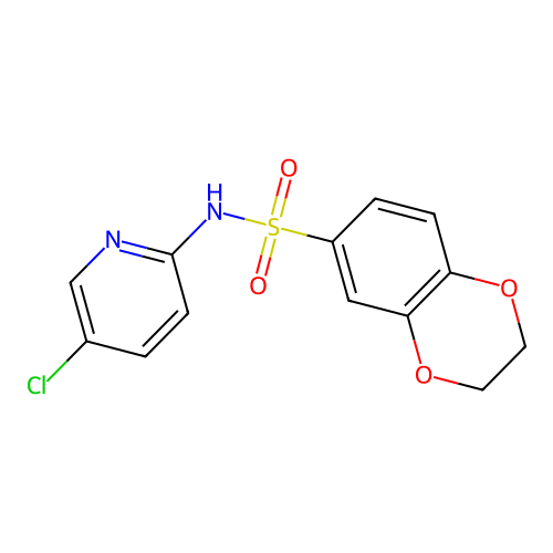 N-(5-chloropyridin-2-yl)-2,3-dihydro-1,4-benzodioxine-6-sulfonamide structure