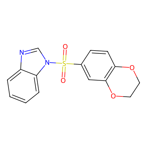 1-(2,3-dihydro-1,4-benzodioxin-6-ylsulfonyl)-1H-benzimidazole structure