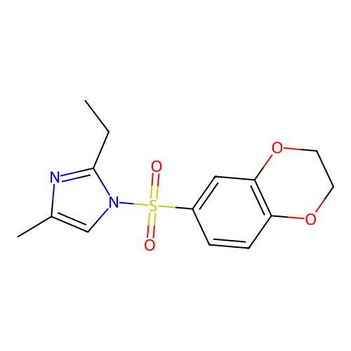 1-(2,3-Dihydro-benzo[1,4]dioxine-6-sulfonyl)-2-ethyl-4-methyl-1H-imidazole structure