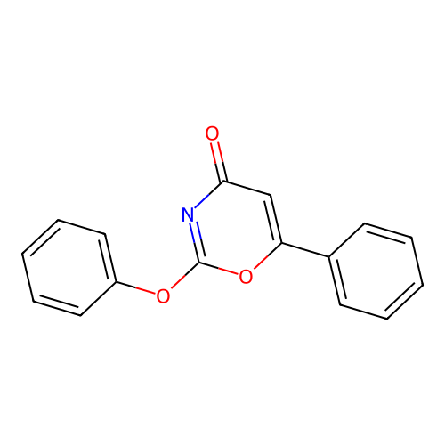 2-phenoxy-6-phenyl-1,3-oxazin-4-one structure