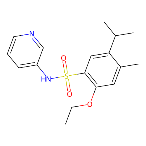 2-ethoxy-4-methyl-5-propan-2-yl-N-pyridin-3-ylbenzenesulfonamide structure
