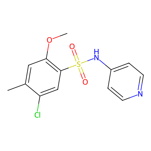 5-chloro-2-methoxy-4-methyl-N-pyridin-4-ylbenzenesulfonamide structure