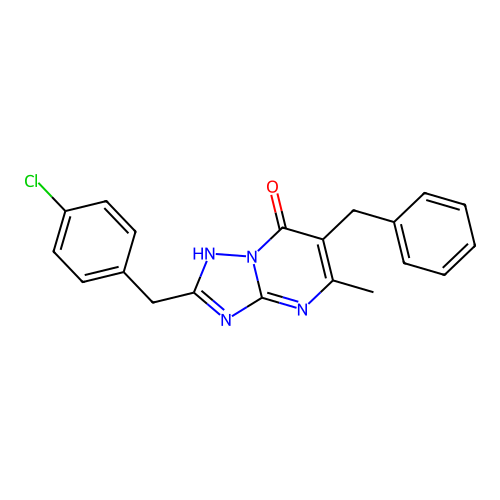 6-benzyl-2-(4-chlorobenzyl)-5-methyl[1,2,4]triazolo[1,5-a]pyrimidin-7(4H)-one structure