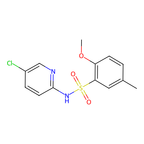 N-(5-chloropyridin-2-yl)-2-methoxy-5-methylbenzenesulfonamide structure