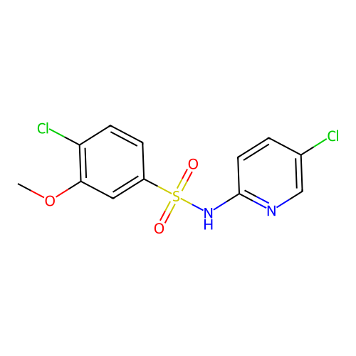 4-chloro-N-(5-chloropyridin-2-yl)-3-methoxybenzenesulfonamide structure
