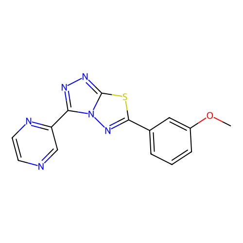 6-(3-Methoxyphenyl)-3-(pyrazin-2-yl)[1,2,4]triazolo[3,4-b][1,3,4]thiadiazole structure