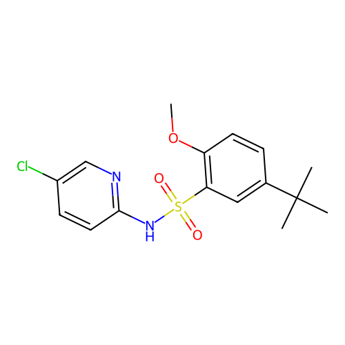 5-tert-butyl-N-(5-chloropyridin-2-yl)-2-methoxybenzene-1-sulfonamide structure