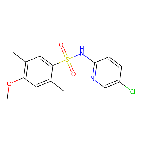N-(5-chloropyridin-2-yl)-4-methoxy-2,5-dimethylbenzenesulfonamide structure
