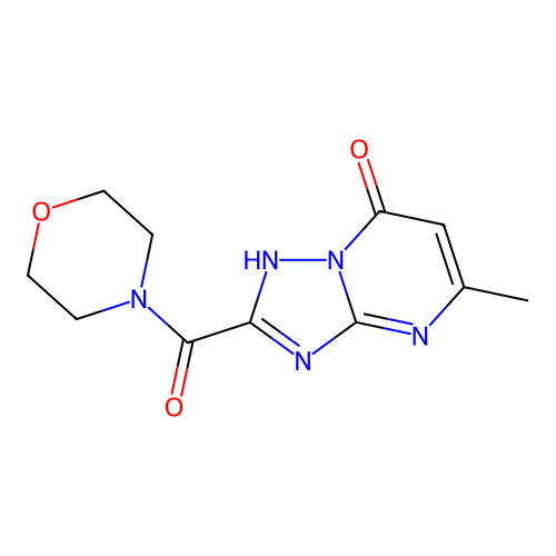 5-methyl-2-(morpholin-4-ylcarbonyl)[1,2,4]triazolo[1,5-a]pyrimidin-7(4H)-one structure