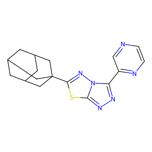 6-(1-Adamantyl)-3-pyrazin-2-yl-[1,2,4]triazolo[3,4-b][1,3,4]thiadiazole structure
