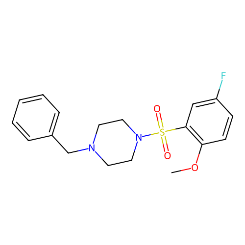 1-Benzyl-4-(5-fluoro-2-methoxyphenyl)sulfonylpiperazine structure