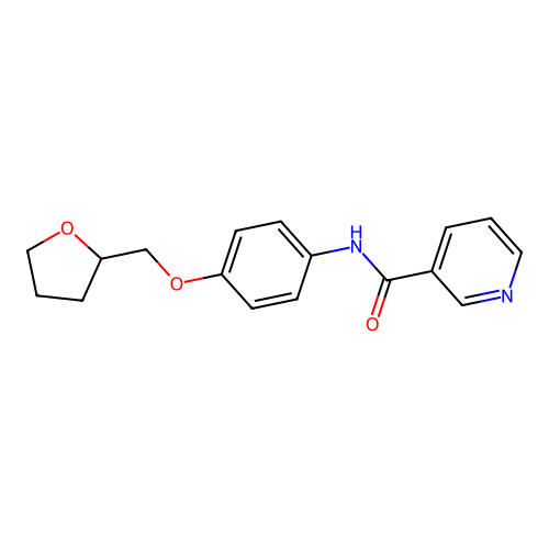 N-[4-(tetrahydro-2-furanylmethoxy)phenyl]nicotinamide structure