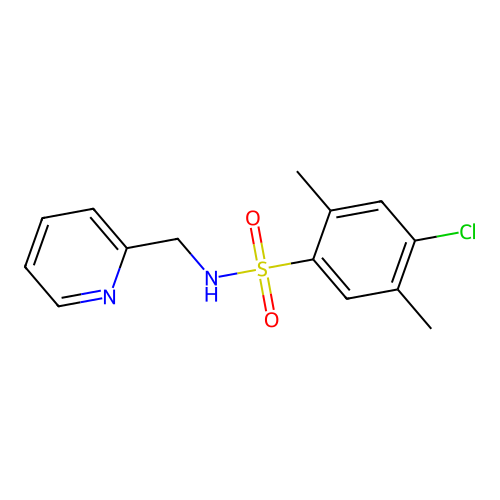 4-chloro-2,5-dimethyl-N-(pyridin-2-ylmethyl)benzenesulfonamide structure