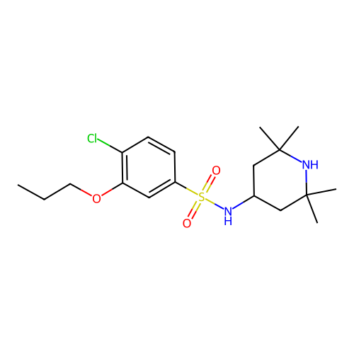 4-chloro-3-propoxy-N-(2,2,6,6-tetramethyl-4-piperidinyl)benzenesulfonamide structure