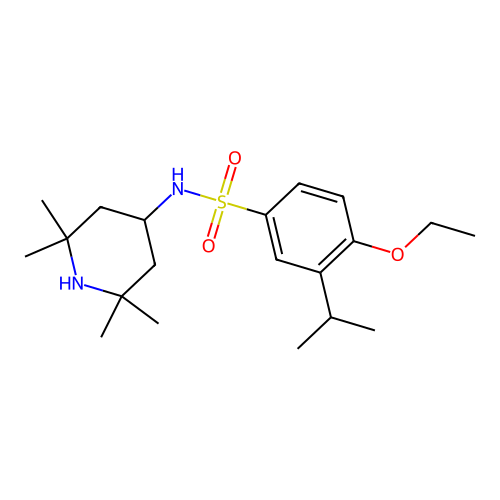 4-ethoxy-3-isopropyl-N-(2,2,6,6-tetramethyl-4-piperidinyl)benzenesulfonamide structure
