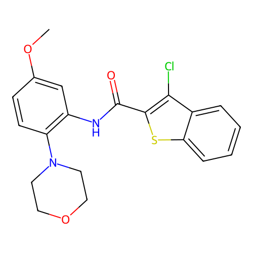 3-chloro-N-[5-methoxy-2-(morpholin-4-yl)phenyl]-1-benzothiophene-2-carboxamide structure