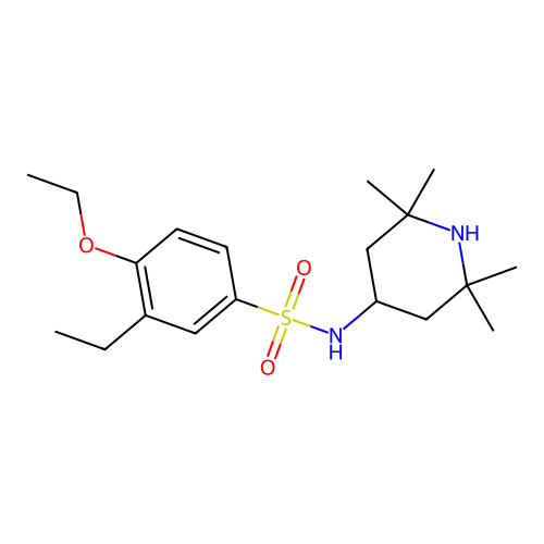 4-ethoxy-3-ethyl-N-(2,2,6,6-tetramethylpiperidin-4-yl)benzenesulfonamide structure