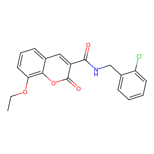 8-Ethoxy-2-oxo-2H-chromene-3-carboxylic acid 2-chloro-benzylamide structure