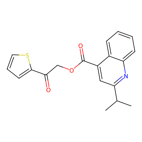 2-Oxo-2-(2-thienyl)ethyl 2-(1-methylethyl)-4-quinolinecarboxylate structure