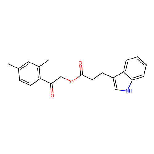2-(2,4-dimethylphenyl)-2-oxoethyl 3-(1H-indol-3-yl)propanoate structure