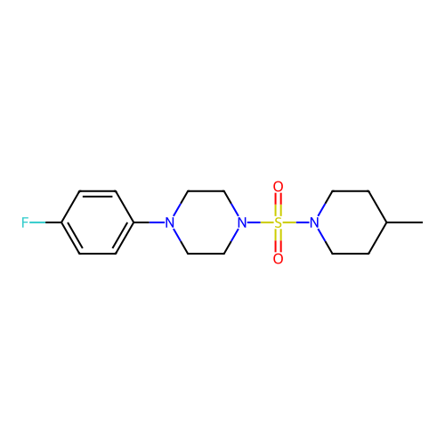 1-(4-Fluorophenyl)-4-((4-methylpiperidin-1-yl)sulfonyl)piperazine structure