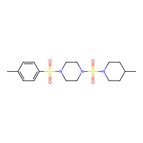 1-(4-Methyl-piperidine-1-sulfonyl)-4-(toluene-4-sulfonyl)-piperazine structure