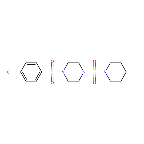 1-(4-Chloro-benzenesulfonyl)-4-(4-methyl-piperidine-1-sulfonyl)-piperazine structure