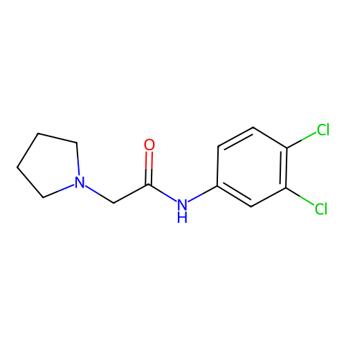 N-(3,4-dichlorophenyl)-2-pyrrolidin-1-ylacetamide structure