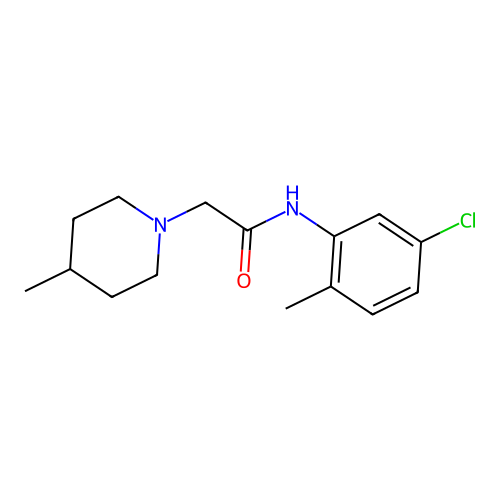 N-(5-chloro-2-methylphenyl)-2-(4-methyl-1-piperidinyl)acetamide structure
