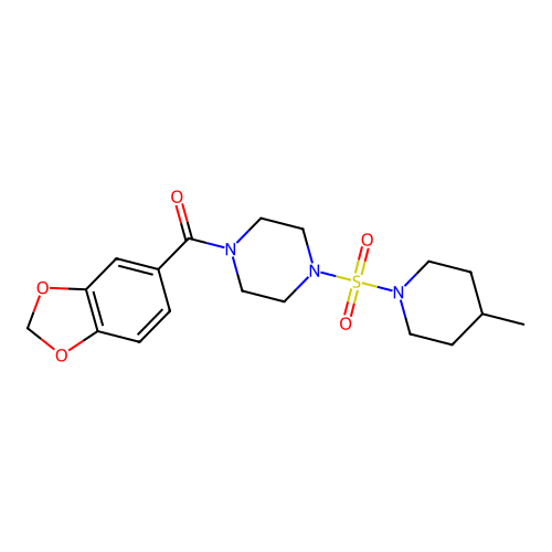 1,3-Benzodioxol-5-yl-[4-(4-methylpiperidin-1-yl)sulfonylpiperazin-1-yl]methanone structure
