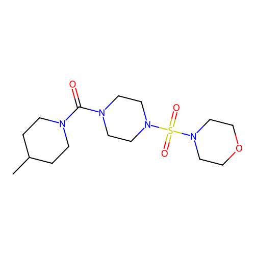 4-Methylpiperidyl 4-(morpholin-4-ylsulfonyl)piperazinyl ketone structure