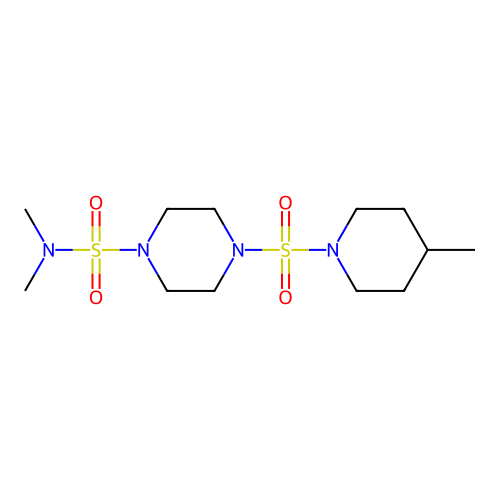 4-[(Dimethylamino)sulfonyl]-1-[(4-methylpiperidyl)sulfonyl]piperazine structure