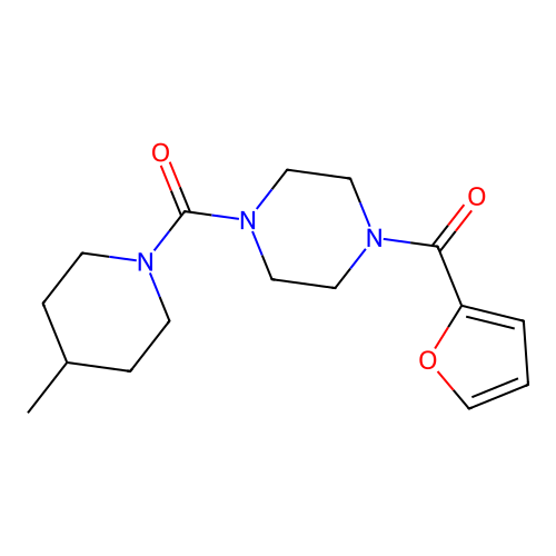 1-(2-Furoyl)-4-[(4-methyl-1-piperidinyl)carbonyl]piperazine structure