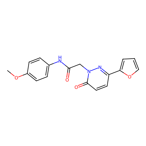 2-(3-(furan-2-yl)-6-oxopyridazin-1(6H)-yl)-N-(4-methoxyphenyl)acetamide structure