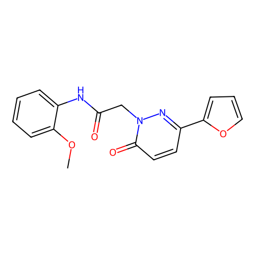 2-(3-(furan-2-yl)-6-oxopyridazin-1(6H)-yl)-N-(2-methoxyphenyl)acetamide structure