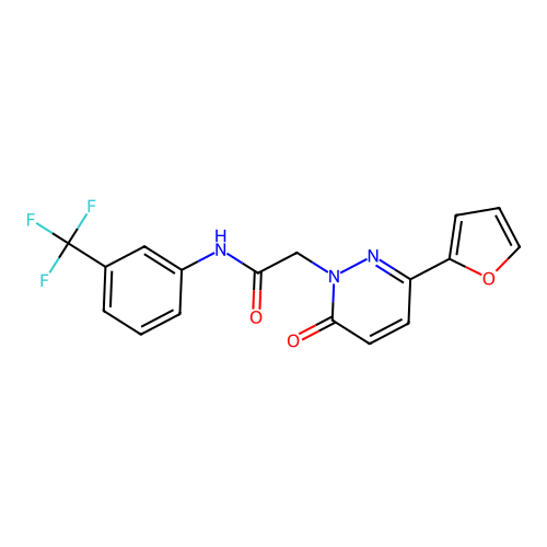 2-[3-(furan-2-yl)-6-oxopyridazin-1-yl]-N-[3-(trifluoromethyl)phenyl]acetamide structure