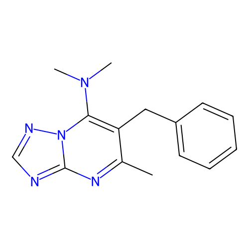 6-benzyl-N,N,5-trimethyl-[1,2,4]triazolo[1,5-a]pyrimidin-7-amine structure