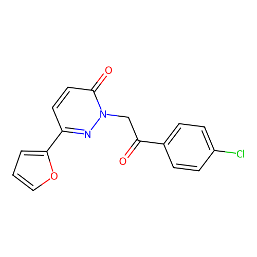 2-(2-(4-chlorophenyl)-2-oxoethyl)-6-(furan-2-yl)pyridazin-3(2H)-one structure